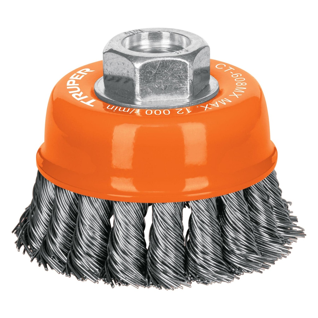 CARDA COPA,ALAMBRE TRENZADO GRUESO, 3',M14',MM PARA ESMERIL