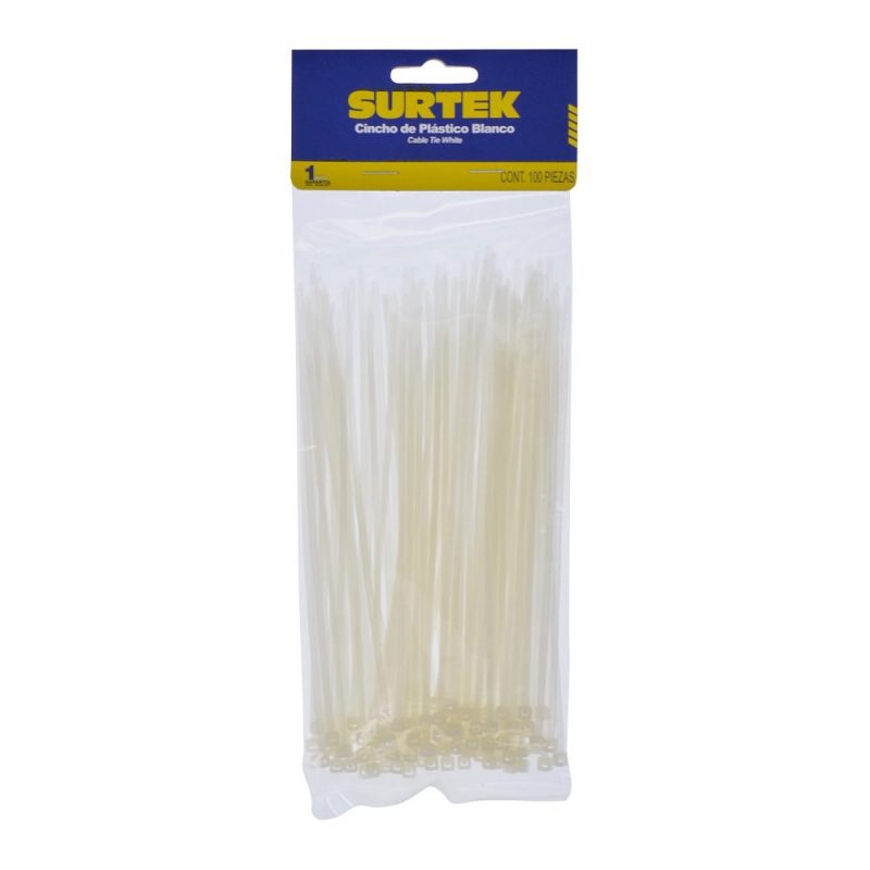 CINCHOS PLASTICOS 165 X 2.5 MM, TENSION 8 KG DE 100 PIEZAS, COLOR NATURAL