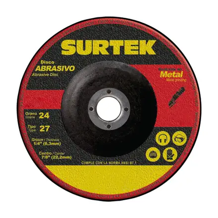 DISCO ABRASIVO TIPO 27 PARA METAL 7" X 1/4"