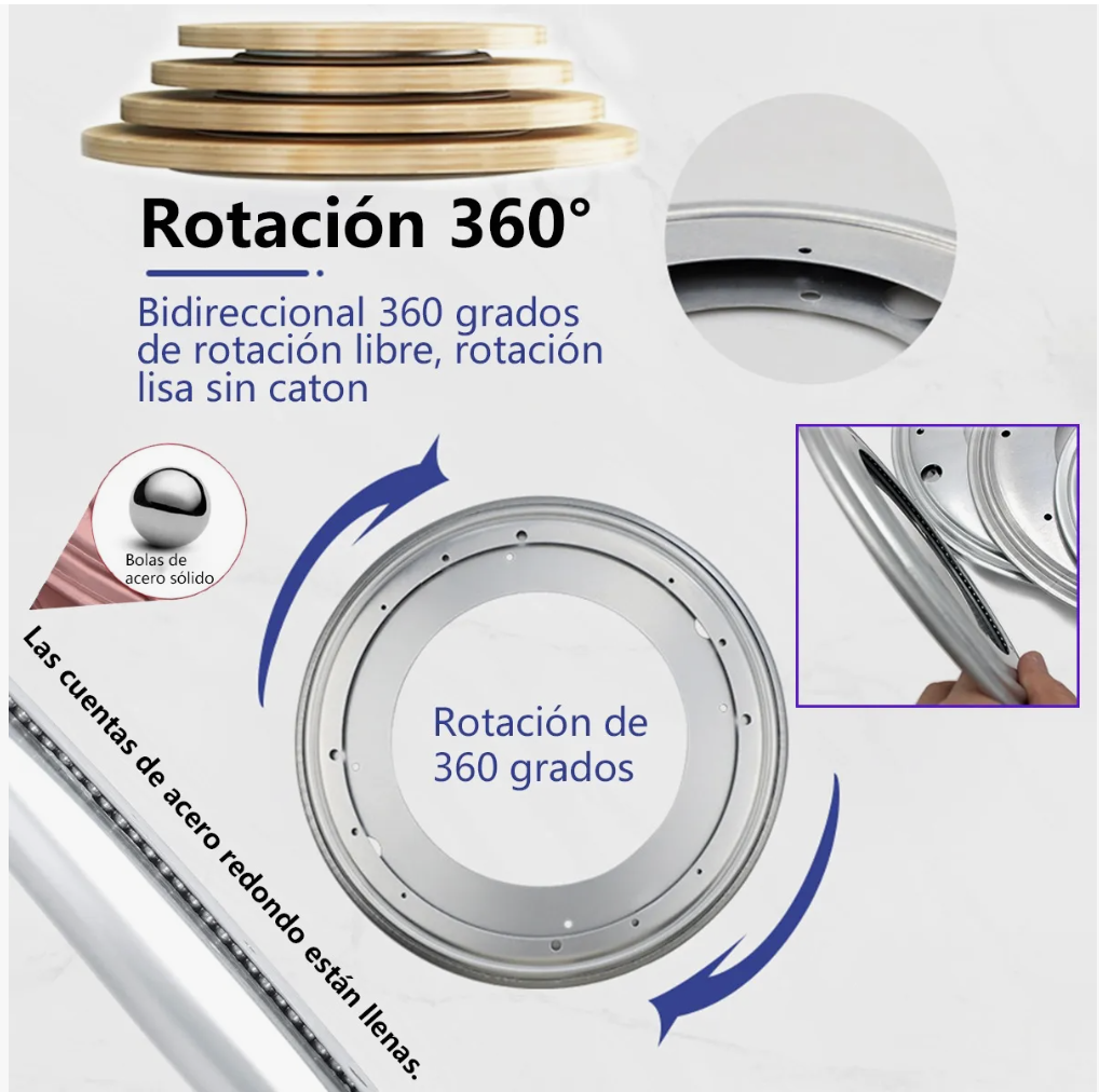 2PCS BASE GIRATORIA 12 PULGADAS PARA MUEBLES 30.5 CM