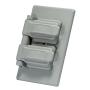 LEVITON 04976-0GY PLACA DE PARED PARA CONTACTO DUPLEX PARA INTEMPERIE, TERMOPLÁSTICO, HORIZONTAL, COLOR GRIS