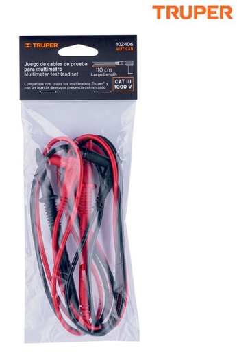 [102406] JUEGO DE CABLES DE PRUEBA PARA MULTIMETRO, TRUPER
