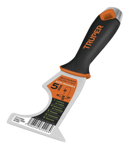 [15855] ESPATULA 2-1/2' DE 6 USOS, ACERO INOXIDABLE, COMFORT GRIP
