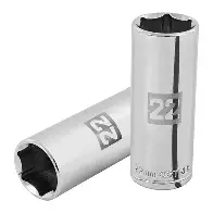 [5322HM] DADO LARGO CUADRO DE 1/2", 6 PUNTAS, METRICO, 22 MM