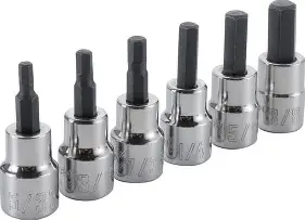 [F58H01M] JUEGO DE DADOS CON PUNTA HEXAGONAL CUADRO DE 1/2", METRICOS, 6 PIEZAS