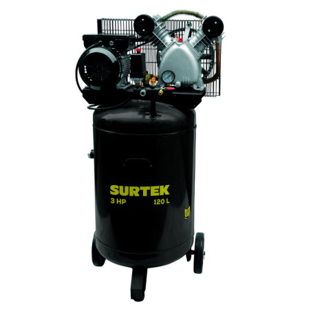 [COMP6120V] COMPRESOR DE AIRE ELECTRICO CON TRANSMISION DE BANDA VERTICAL 120L, 3HP, 127V