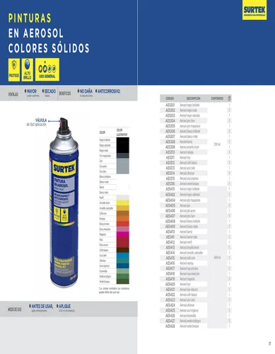 [AES402] PINTURA EN AEROSOL 400 ML COLOR NEGRO SATINADO