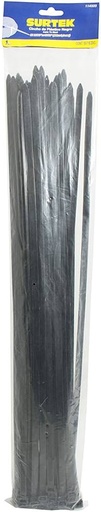[114215] CINCHOS PLASTICOS 368 X 4.6 MM, TENSION 22 KG DE 25 PIEZAS, COLOR NEGRO