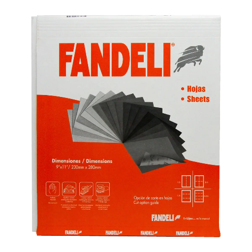 [F4 00079] LIJA DE ESMERIL 9"X11" GRANO 240 METAL NO FERROSO-PASTA-PLASTICO (J-86 ALO) 50PZ