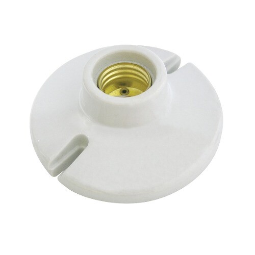 [136663] PORTALAMPARA REDONDA DE PORCELANA PARA TECHO 3", COLOR BLANCO