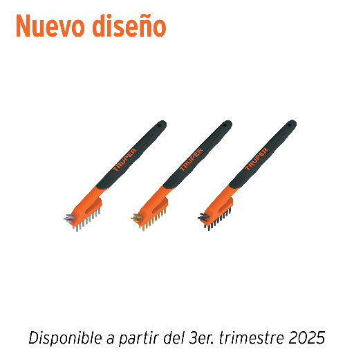 [10652] JUEGO DE 3 MINI CEPILLOS DE ALAMBRE 28 PINCELES, TRUPER