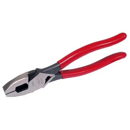 [259GHL] PINZA PARA ELECTRICISTA CON MANGO RUBBER GRIP DE 9-5/16" ALTA PALANCA CON PONCHA TERMINALE