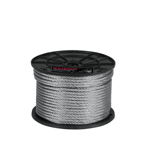 [44213] METRO DE CABLE FLEXIBLE 1/4' DE ACERO 7X19 HILOS, 75 M