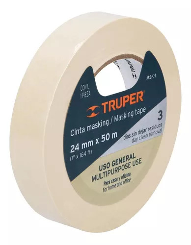 [12591] CINTA MASKING TAPE DE 1' X 50 M, TRUPER