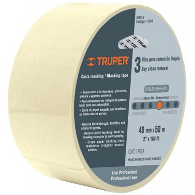 [12592] CINTA MASKING TAPE DE 1-1/2' X 50 M, TRUPER