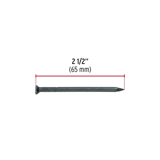 [44134] BOLSA CON 1 KG DE CLAVOS PARA CONCRETO NEGROS 2-1/2', FIERO