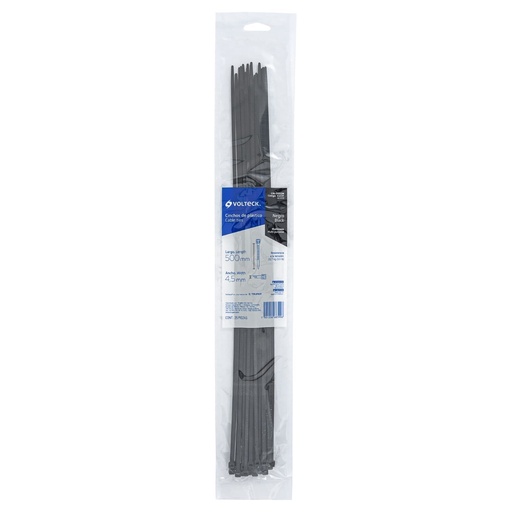 [44331] BOLSA CON 25 CINCHOS PLASTICOS 50 LB, 500X4.5 MM, NEGROS
