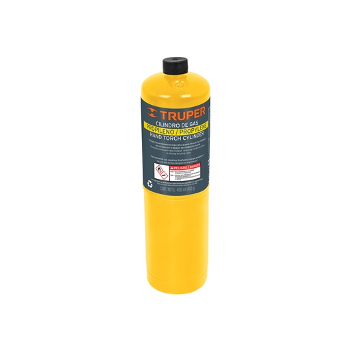 [11914] CILINDRO DE GAS PROPANO DE 400G, AMARILLO, TRUPER